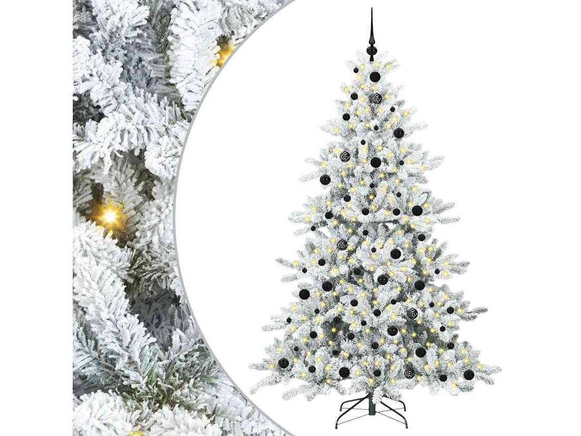 Vidaxl Árvore De Natal Articulada Artificial Branco 210 Cm Pvc E Aço