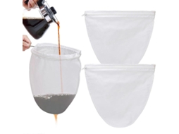 Para Uso Doméstico: Saco Filtrante Leite Vegetal, Café Gelado, Suco, 1 Unidade, Com Zíper, Acessório De Cozinha Portátil, Branco.