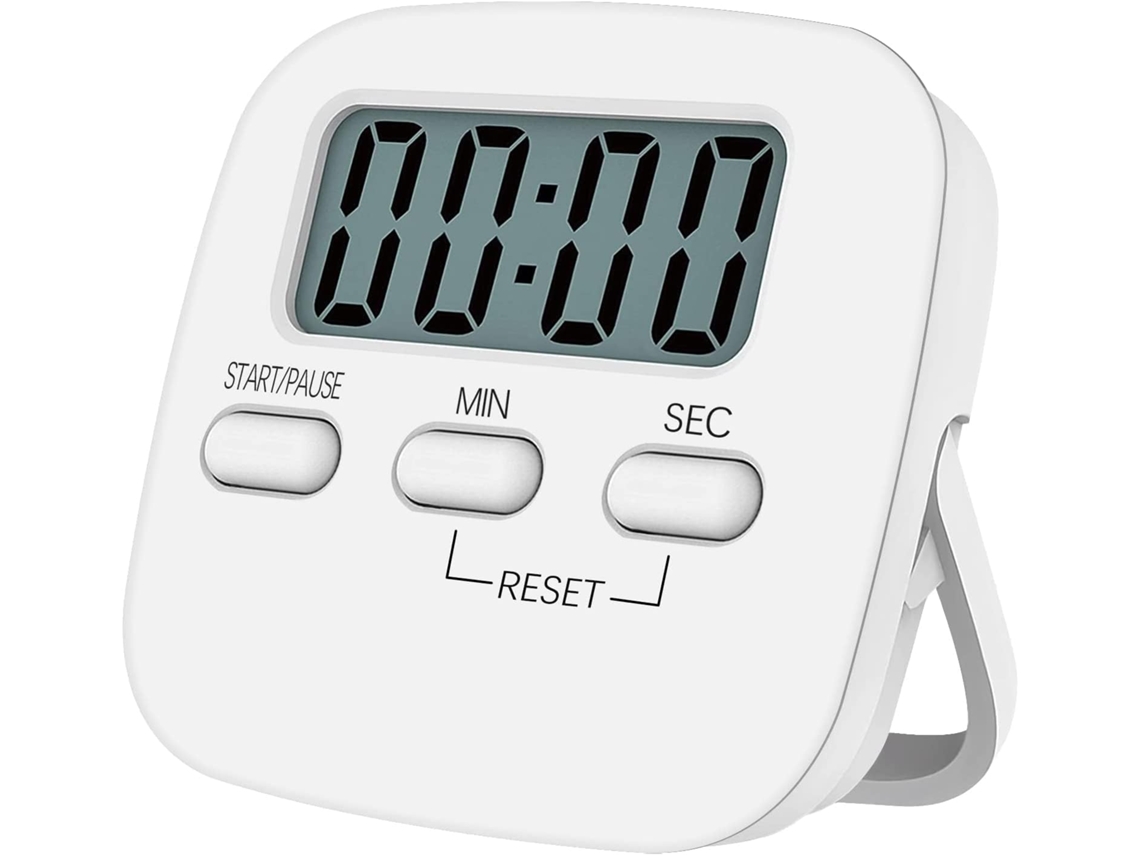 Temporizador Digital De Cozinha, Visor Lcd, Acabamento Branco, Para Cozinhar, Assar E Controlar O Tempo Em Tarefas Domésticas