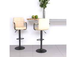 Vidaxl Bancos De Bar 2 Pcs Veludo Creme