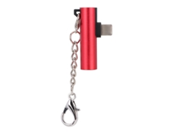 Aetheria adaptador Chaveiro 2 em 1 para Iphone 7/8/x/xs/xr/max Carga e Áudio Vermelho