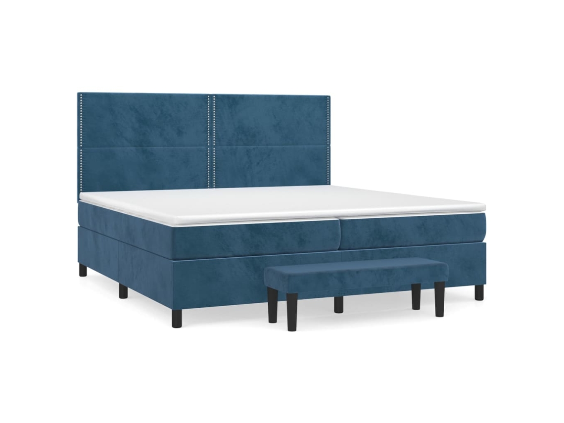 Box Spring Bed, Box Spring Beds Vidaxl Azul Veludo (200 X 200 Cm)