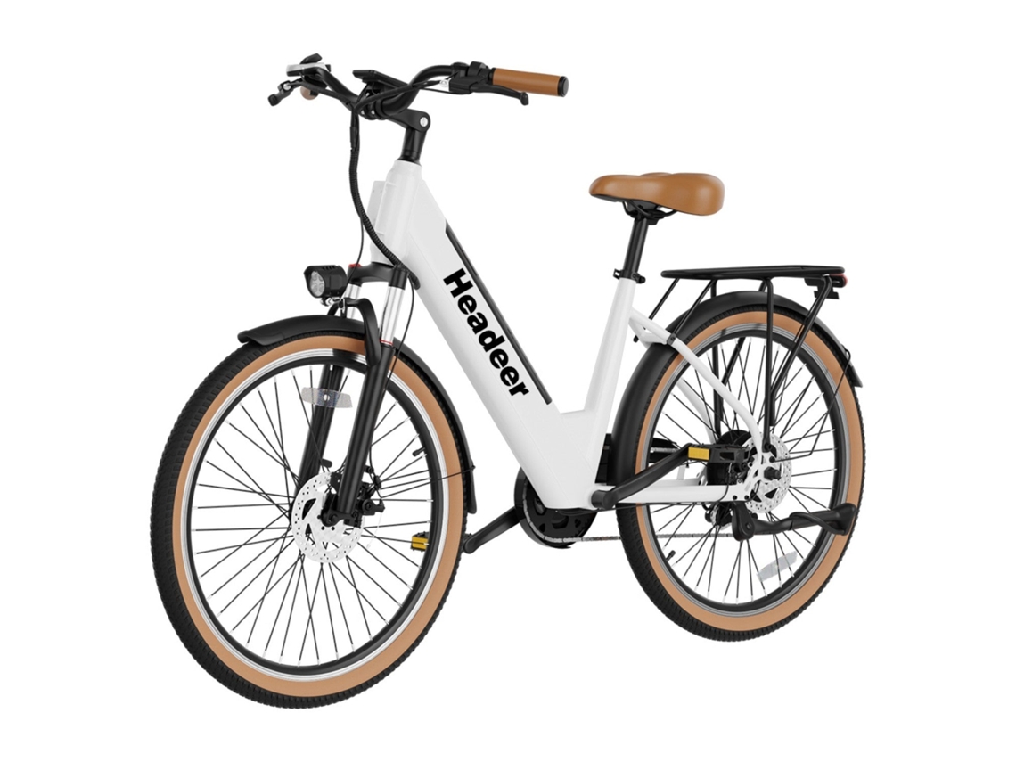 Bicicleta Elétrica HEADEER Bd26195 Motor 350w Bateria 48v11.5ah 26'' Travão a Disco Branco