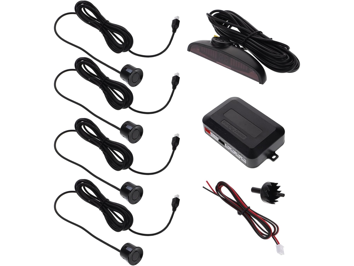 Kit De Sensor De Ré Para Carro Com Visor, Sensor De Estacionamento Preto