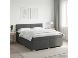 Vidaxl Cama Box Spring Com Colchão E Led Cinzento-escuro 200 X 200 Cm