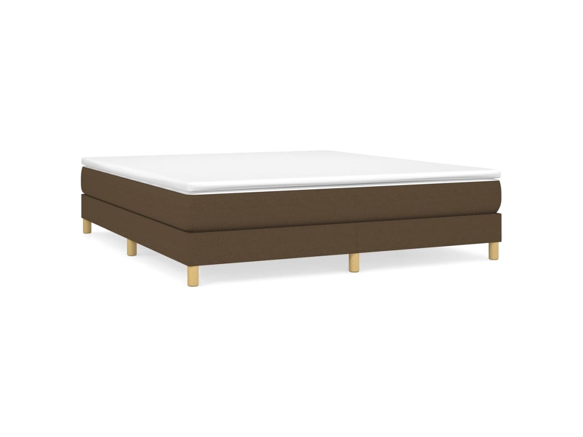 Cama com Molas/Colchão 160x200 Cm em Tecido Castanho Escuro MAISON EXCLUSIVE