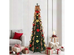 Vidaxl Árvore De Natal Artificial Com 200 Leds Verde 215 Cm Pvc