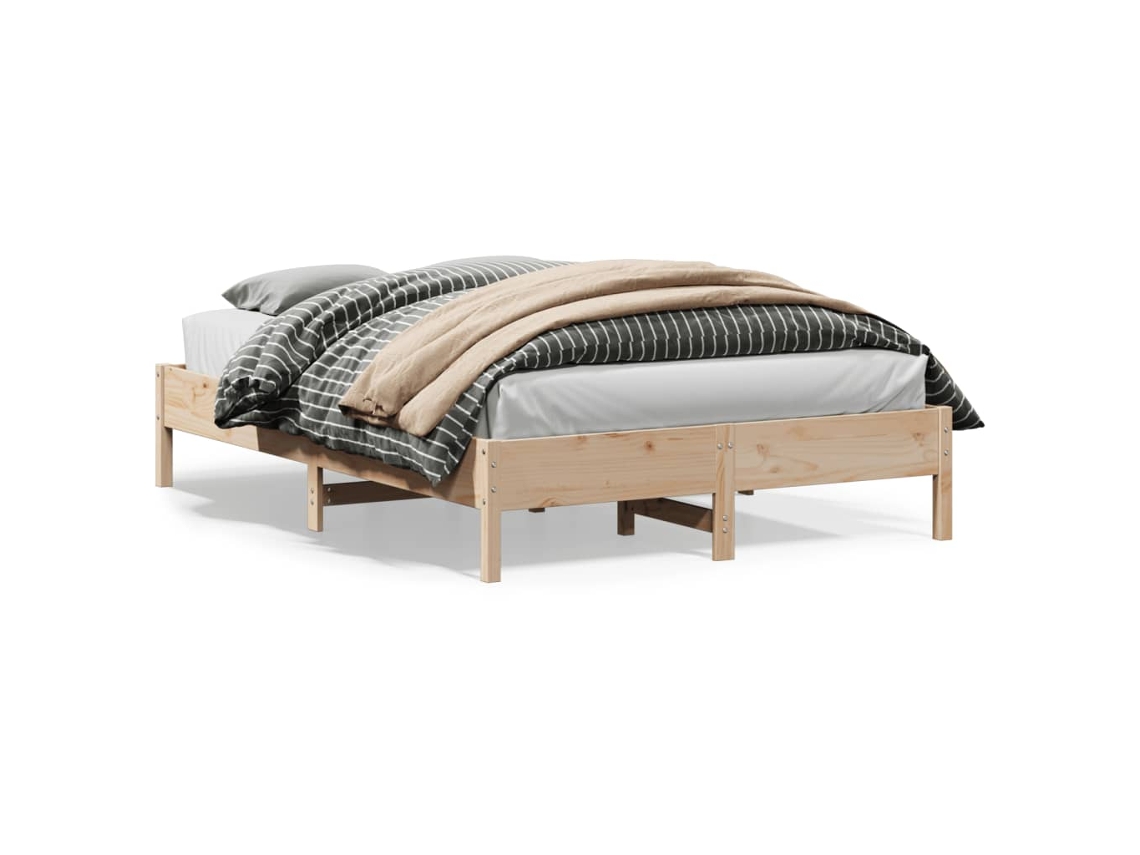Vidaxl Cama Sem Colchão 150x200 Cm Madeira De Pinho Maciça