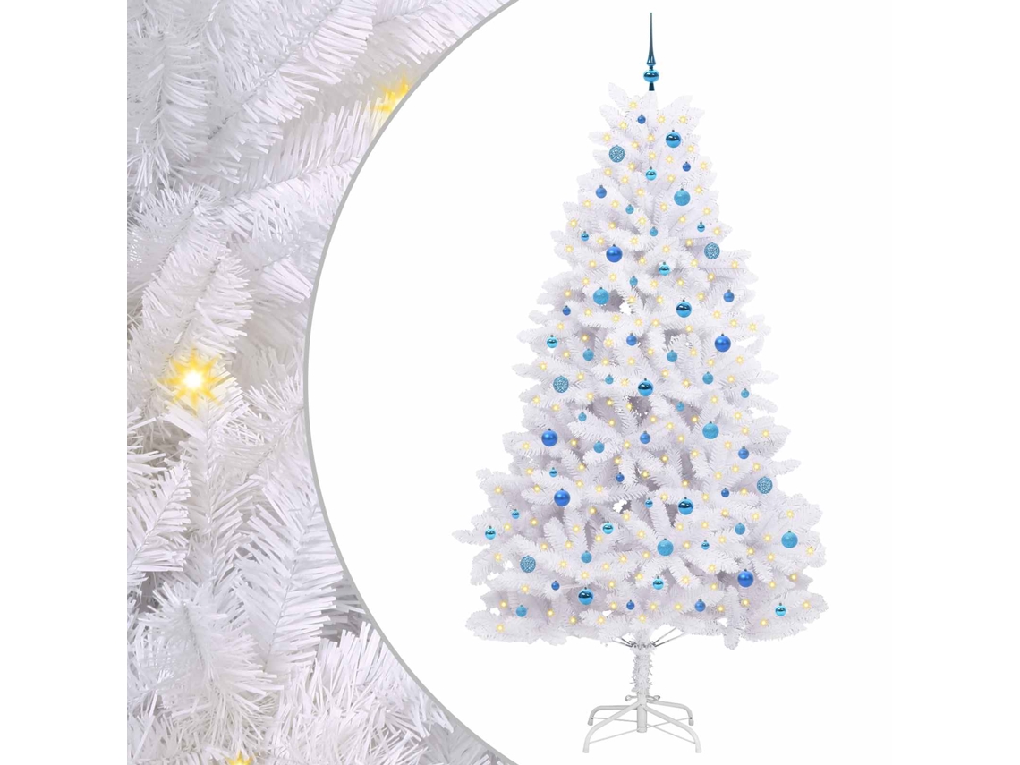 Conjunto 1 Árvore De Natal Artificial Vidaxl Branco Pvc (240 Cm)