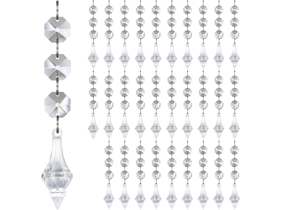 Conjunto De Ornamentos Em Forma De Larme De Flocon De Neige De Bastões De Glace De Acrílico Transparente,