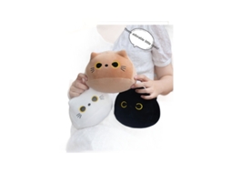 Almofada de Pelúcia de Gatinho Japonês Fofo para Cama Infantil Gato Branco CHABERLU