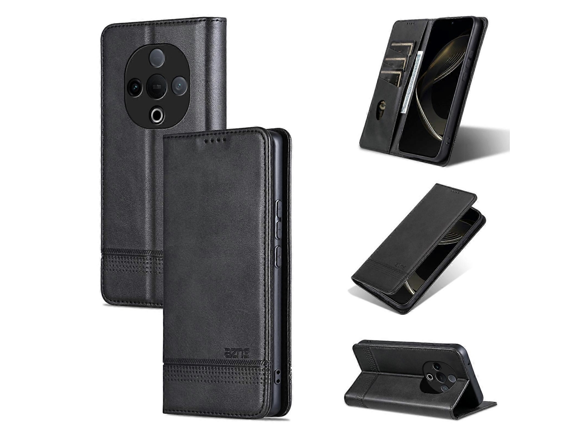 Capa De Celular De Couro Com Textura De Bezerro Magnética Azns Para Vivo S15