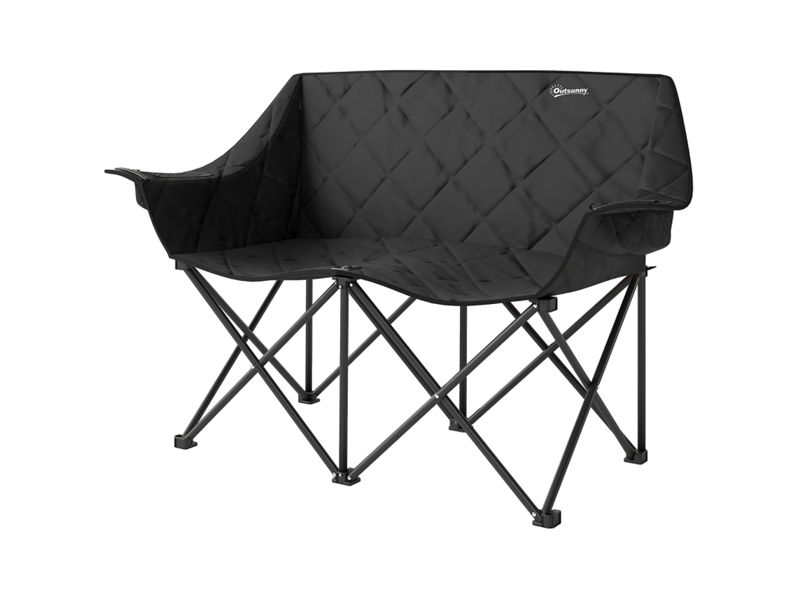 Cadeira Camping 2 Lugares Bolsa Térmica 250kg Acolchoada