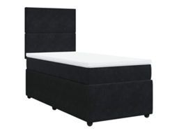 Cama com Molas/colchão 80x200 Cm Veludo Preto MAISON EXCLUSIVE