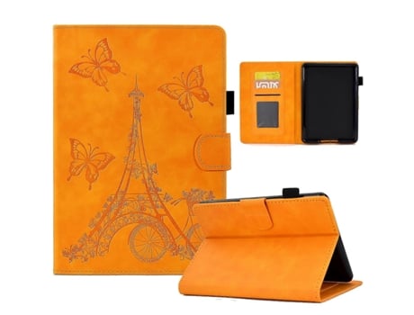 Capa de couro com relevo para tablet inteligente Amazon Kindle Paperwhite 4/3/2/1 Tower Webake