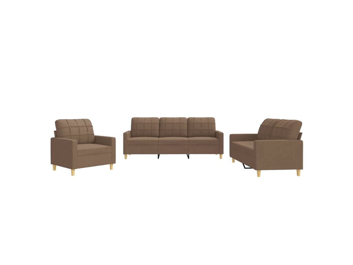 Conjunto De Sofás Vidaxl Marrom Tecido (78 X 77 X 80 Cm)