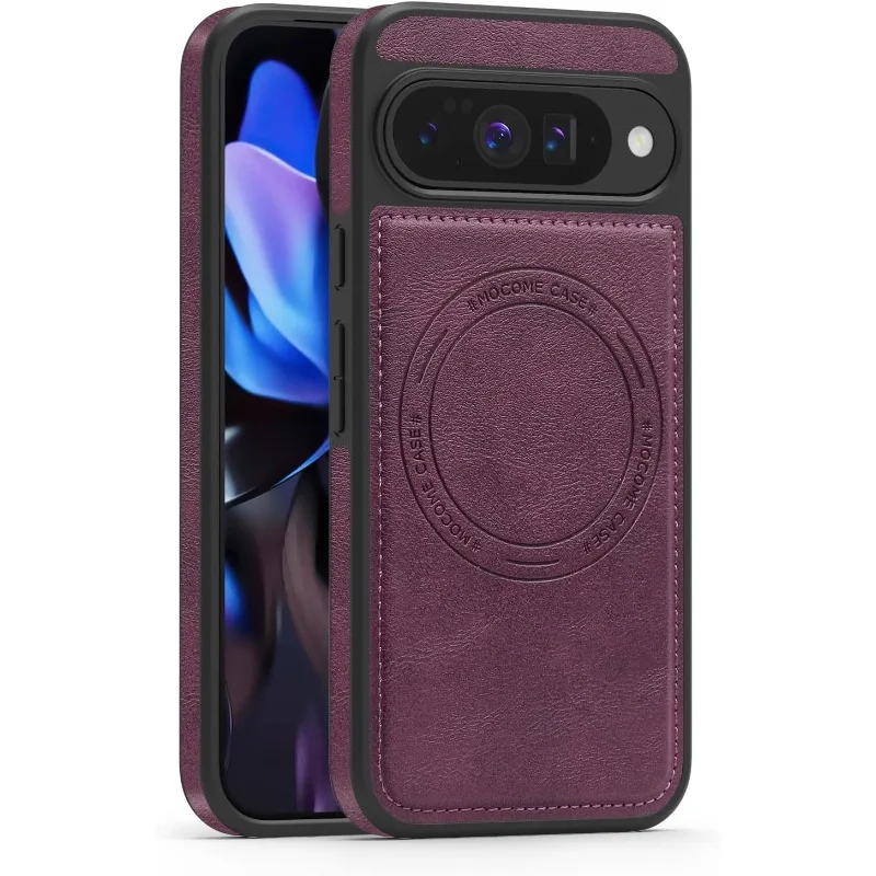 (roxo, Google Pixel 9 Pro) Capa Protetora De Couro De Luxo, Compatível Com Magsafe E Design Ultrafino À Prova De Choque.