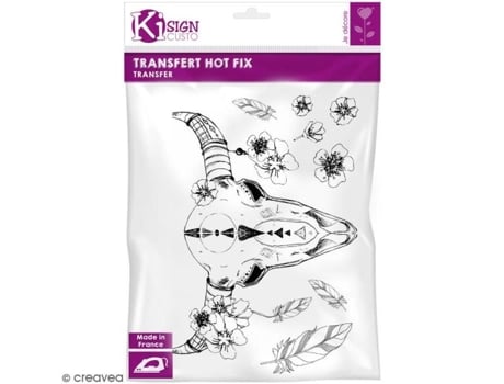 Motivo de transferência a ferro A4 - Crânio de búfalo hot fix