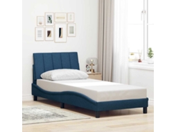 Vidaxl Estrutura De Cama Sem Colchão Hanko 90x200 Cm Tecido Azul