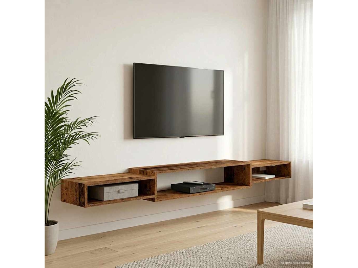 Vidaxl Armário De Tv Montado Na Parede Montagem Na Parede