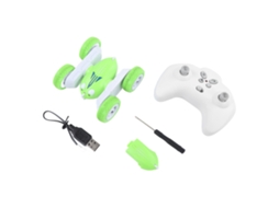 Carrinho de Controle Remoto ATS 2.4 GHz com Giro Duplo e Rotação de 360 Graus, Brinquedo Veículo RC Verde