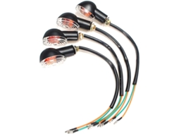 Conjunto de 4 peças de luzes de sinalização para motocicleta, mini luzes de freio e sinalização veicular.