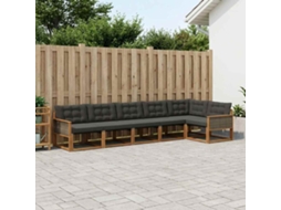 Vidaxl Conjunto De Sofás Para Exterior 6 Unid. Natural E Preto