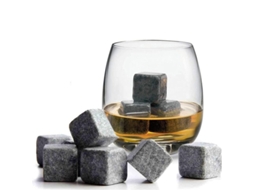 Pedras de Granito para Uísque, 9 Cubos Reutilizáveis com Bolsa BRILVIBERA
