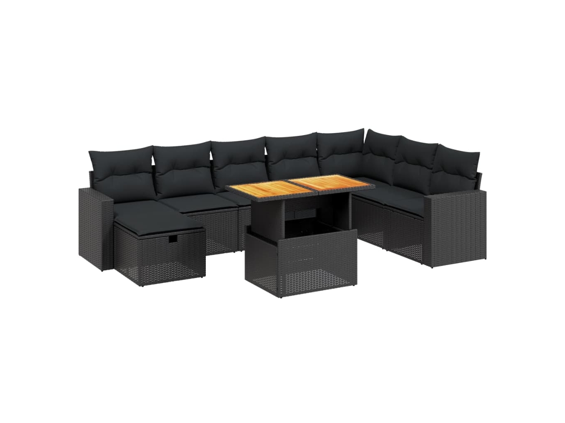 Garden Sofa Set, Garden Sofa Sets Vidaxl Preto Rattan / Vime (n/a)