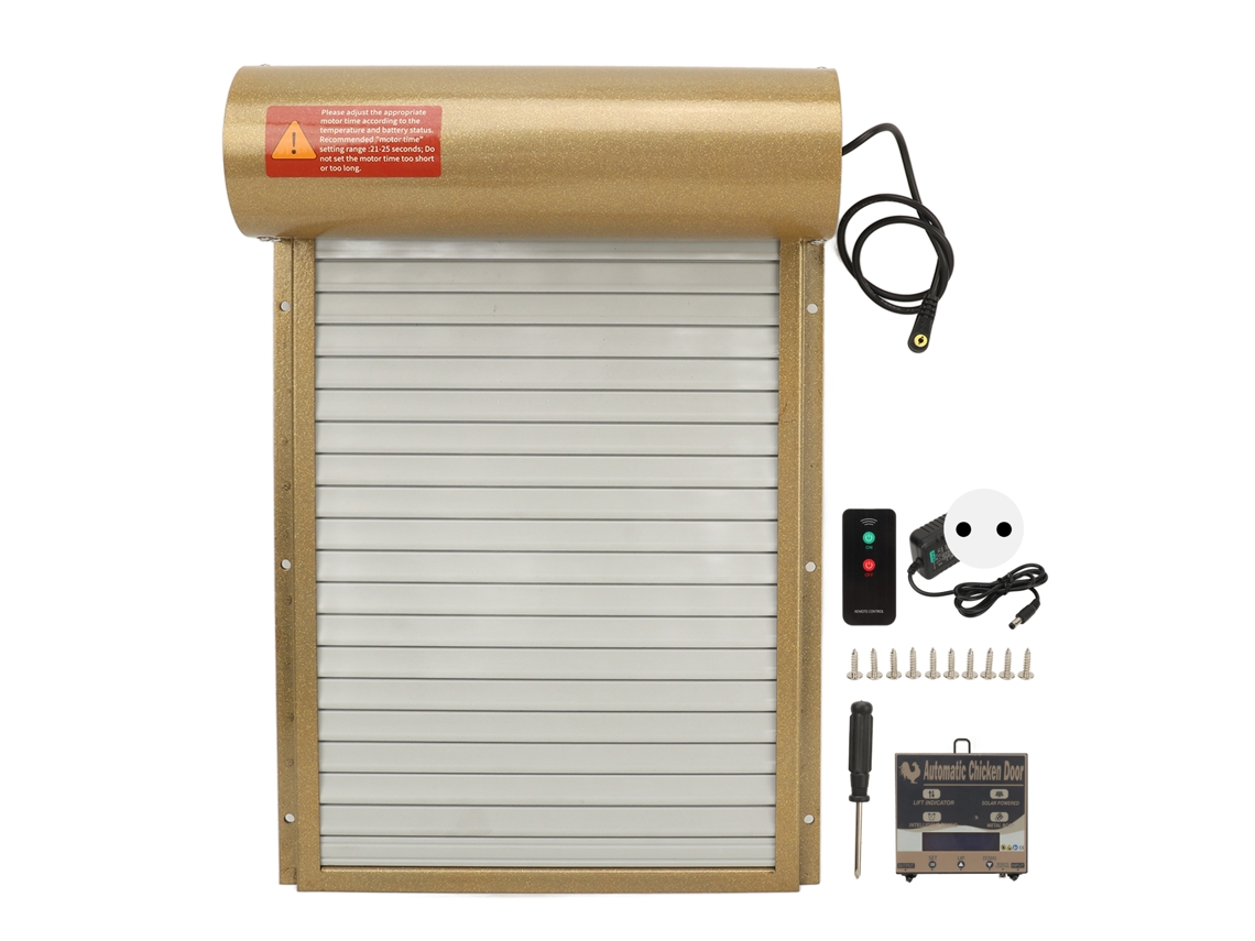 Porta automática para galinheiro 3 em 1 com deteção de luz, controlo remoto e temporizador LAXISCREED