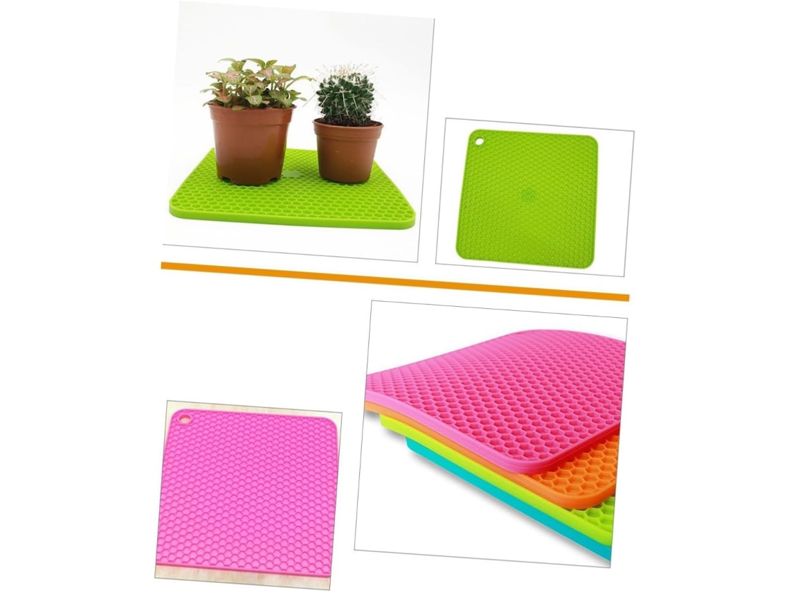 Tapete Isolante De Silicone 4 Peças, Resistente Ao Calor, Antiderrapante E Fácil Limpar. Vayotoy