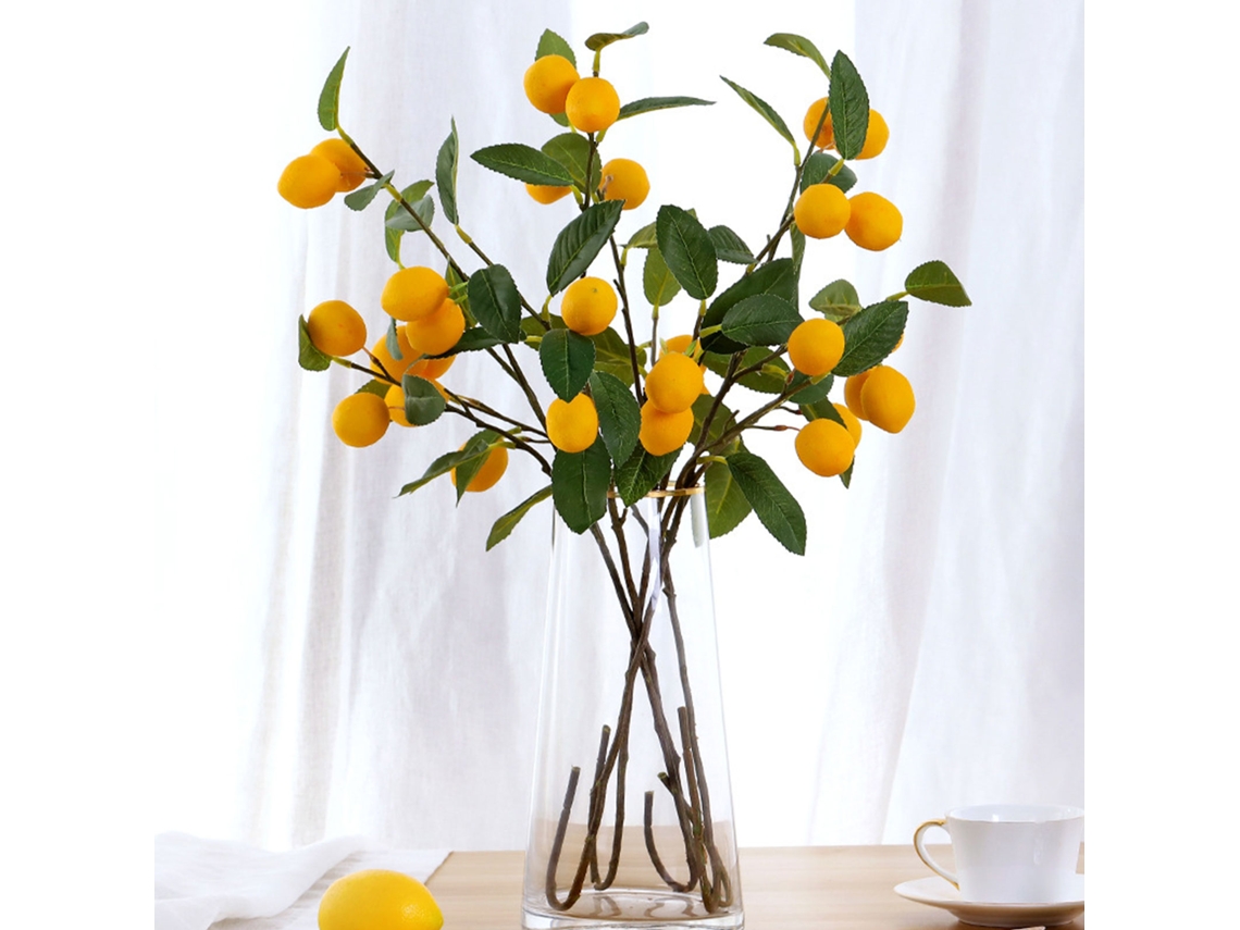 Flor Artificial Laranja Amarela 87cm Com 1 Caule