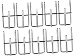 Conjunto De 10 Ganchos Ferro Para Painéis Grade, Cor Prateada, Resiste