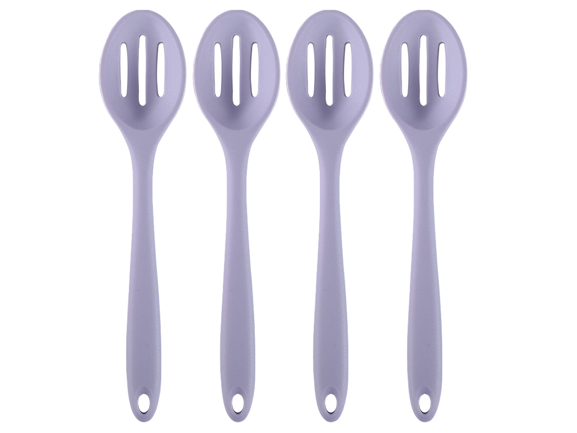 Conjunto de 4 Colheres de Silicone com Fenda Resistentes Ao Calor RNEMITERY