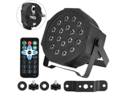 Luz de Palco Led Rgb 18w 4 Unidades com Controle Remoto