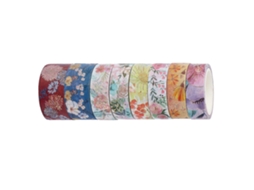 Lurelia Fita Washi, 8 Rolos, Floral, Scrapbooking, Papel Pardo, Pastel