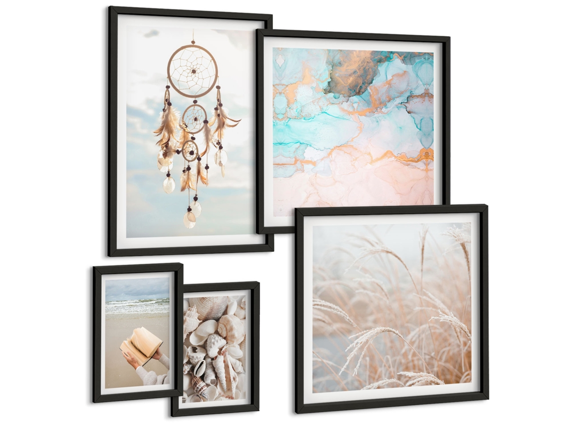 Conjunto De Pinturas Boho Sonhos Praia Natureza Espelharte (5 Peças)