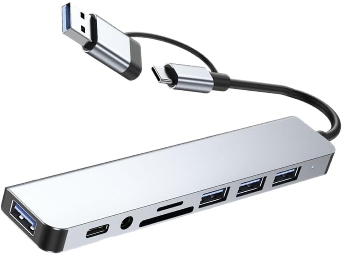 Hub Usb Type-c Multifuncional Para Laptop, Prateado