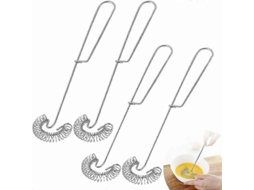 Whisk Espiral de Acero Inoxidable Batidor Manual Lavavajillas Seguro para Mezclar Huevos Crema Salsas 27cm Paquete de 4