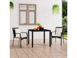 Vidaxl Cadeiras De Jardim Com Almofadões 2 Pcs Vime Pe Preto