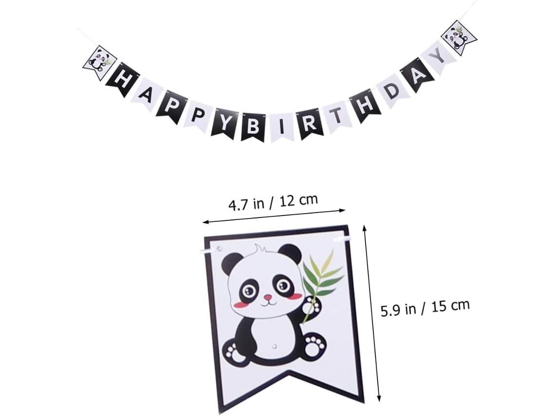 Guirlanda de Papel Inoomp para Aniversário com Estampa de Panda: Decoração Exclusiva para Chás de Bebê e Aniversários CHABERLU