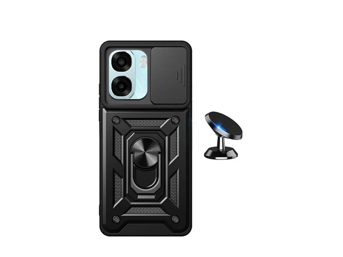 Kit Suporte Magnético Capa Magnetic Slide Window Phonecare Para Oppo A6 4g - Preto