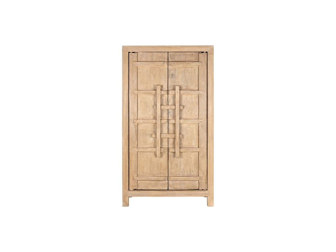 Guarda-roupa em madeira maciça de olmo natural, 115x48x210cm