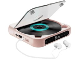 Leitor Cd Portátil Com Bluetooth 5.3, Mini De Recarregável Com Alto-falantes Hifi, Entrada Usb/aux