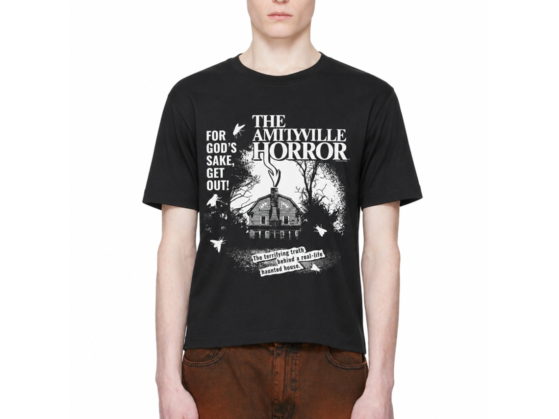 Rockinstone Amityville Horror Movie 1c Black Adult T-shirt Size:xl