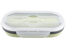 Caixa De Almoço Desdobrável - Silicone - Seguro Para Alimentos - Hermético - Apropriado Para Geladeira/micro-ondas - Armazenamento Compacto - Contêine