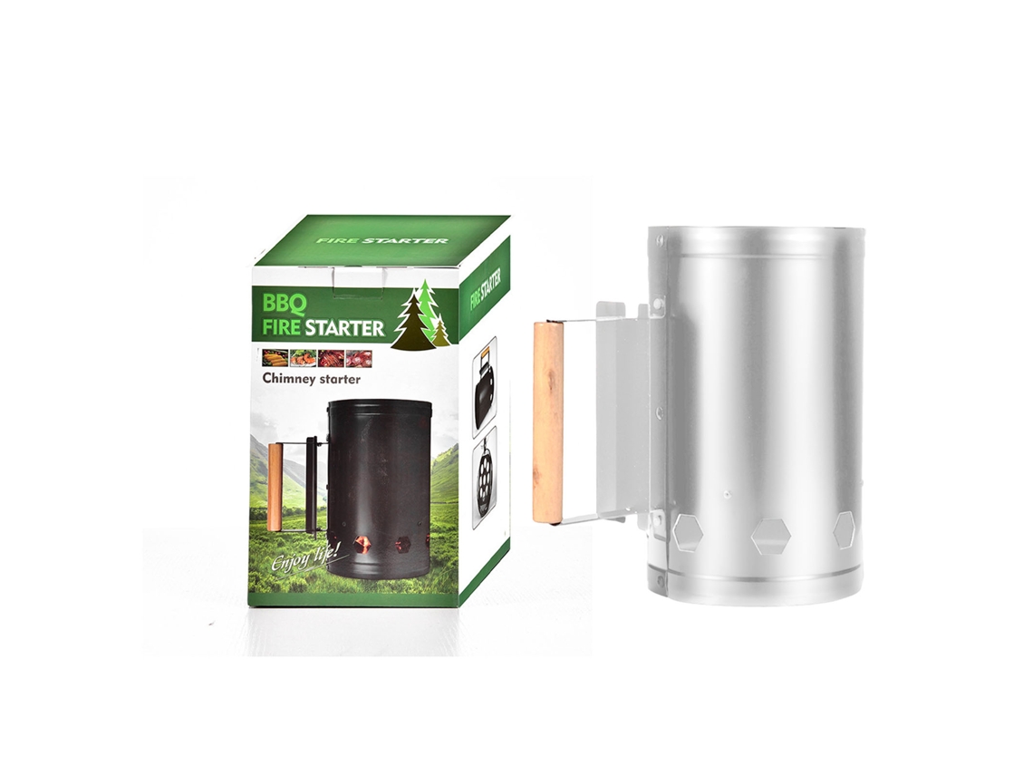 Iniciador de Fogo com Carvão Inox Resistente Ao Calor