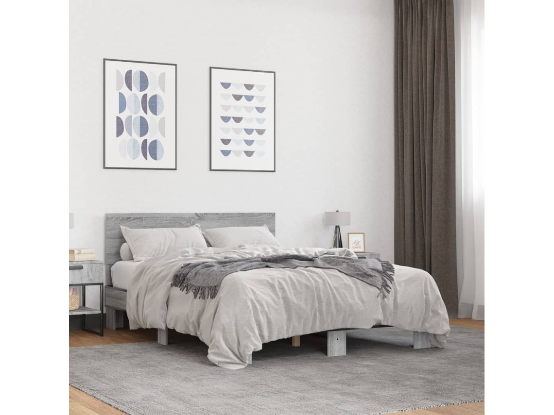 Estrutura De Cama 120x200 Cm Derivados Madeira/metal