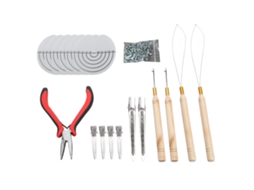 2026 kit de Ferramentas para Extensões de Cabelo com Alicate, Gancho e Pérolas de Silicone
