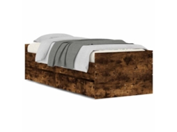 Bed Frame, Bed Frames Vidaxl Marrom Madeira Processada (90 X 200 Cm)